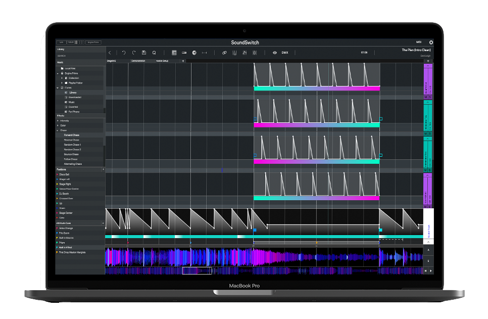 The SoundSwitch Desktop Software for controlling DMX lighting
